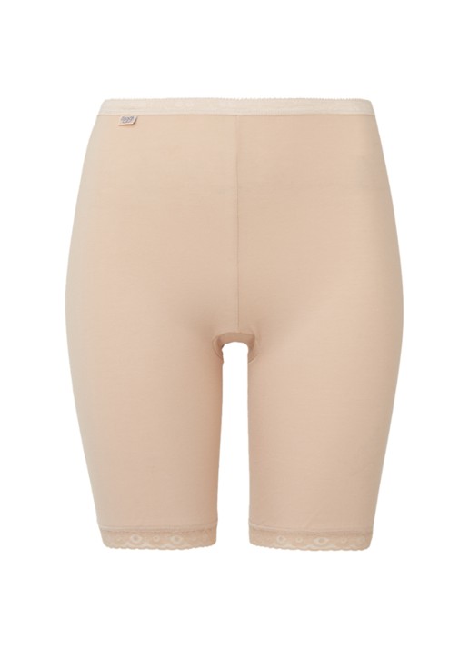 Sloggi Basic+ long halflange shorts met kant - voorkant 2 beige