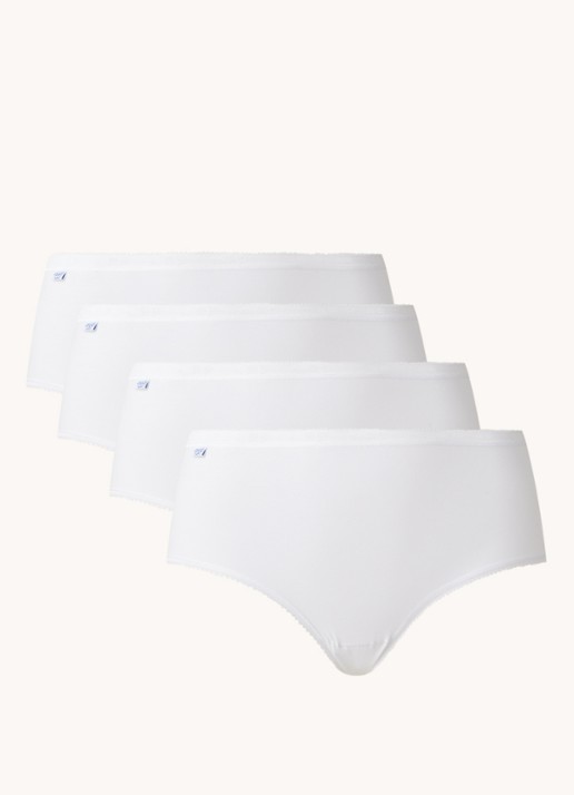 Sloggi Basic+ midi high waisted slip in 4-pack - voorkant 2 wit