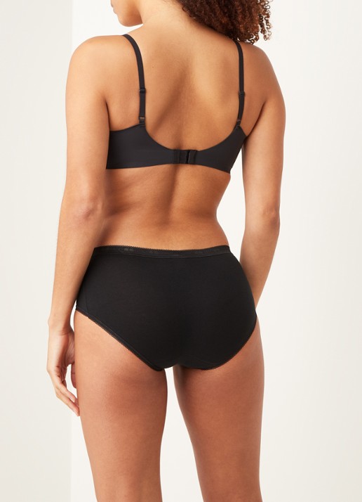 Sloggi Basic+ midi high waisted slip in 4-pack - achterkant zwart