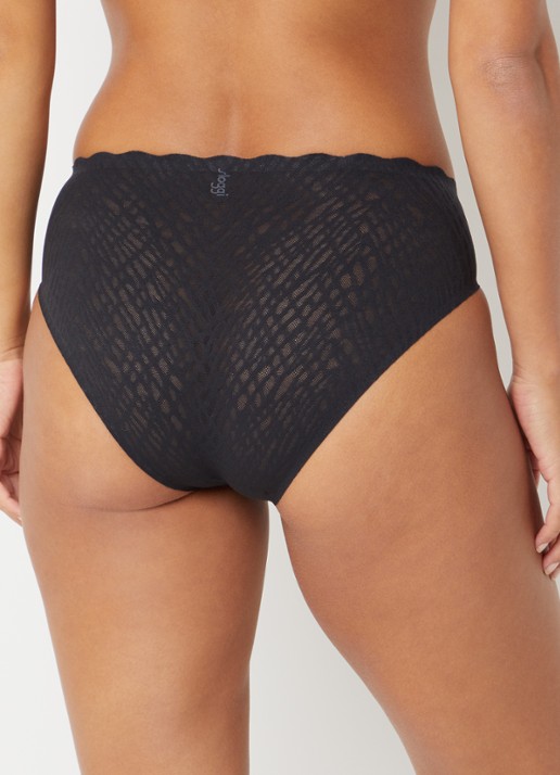 Sloggi Bliss high waisted hipster met opengewerkt dessin - achterkant 5 zwart