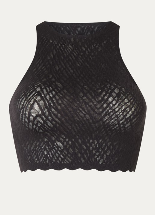 Sloggi Bliss naadloze crop top  - voorkant 4 zwart