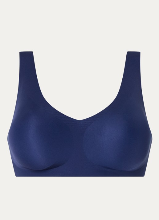 Sloggi Naadloze bralette met uitneembare vulling - voorkant donkerblauw