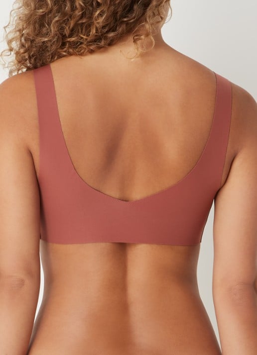 Sloggi Zero Feel 2.0 naadloze bralette met uitneembare vulling - achterkant 3 roodbruin