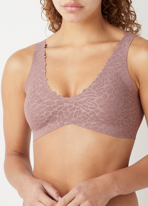 Sloggi ZERO Feel Lace voorgevormde bralette met uitneembare vulling - detail 3 oudroze