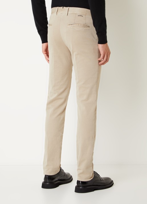 Slowear Slim fit chino met steekzakken - achterkant donkerbeige