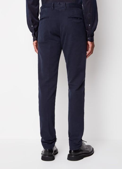Slowear Slim fit chino met steekzakken - achterkant blauw
