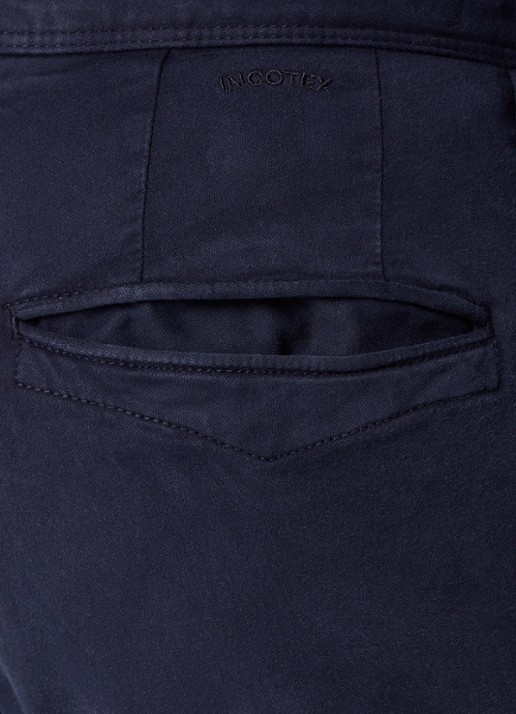 Slowear Slim fit chino met steekzakken - detail 4 blauw