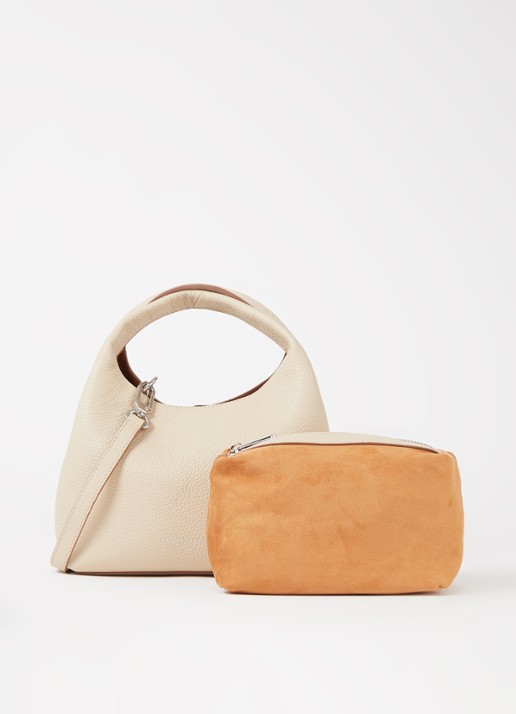 Smaak Daisy Mini Shopper handtas van leer met uitneembare etui - voorkant 2 ivoor