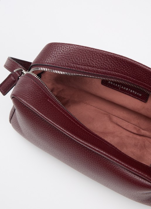 Smaak Joep crossbodytas van leer - detail 2 bordeauxrood
