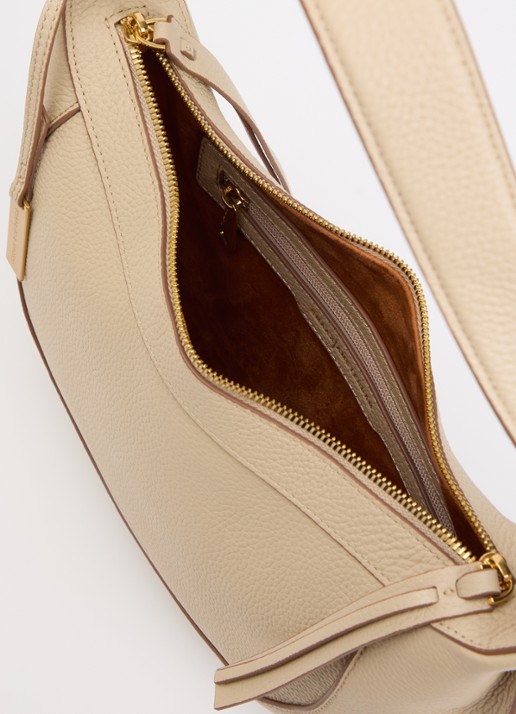 Smaak Marlon schoudertas van leer met afneembare schouderriem - detail 2 beige