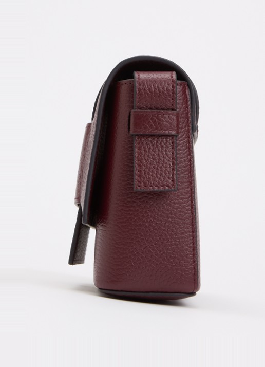 Smaak Megan crossbodytas van leer met logo - detail 3 bordeauxrood