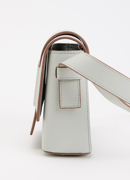 Smaak Megan crossbodytas van leer - detail 3 lichtgrijs