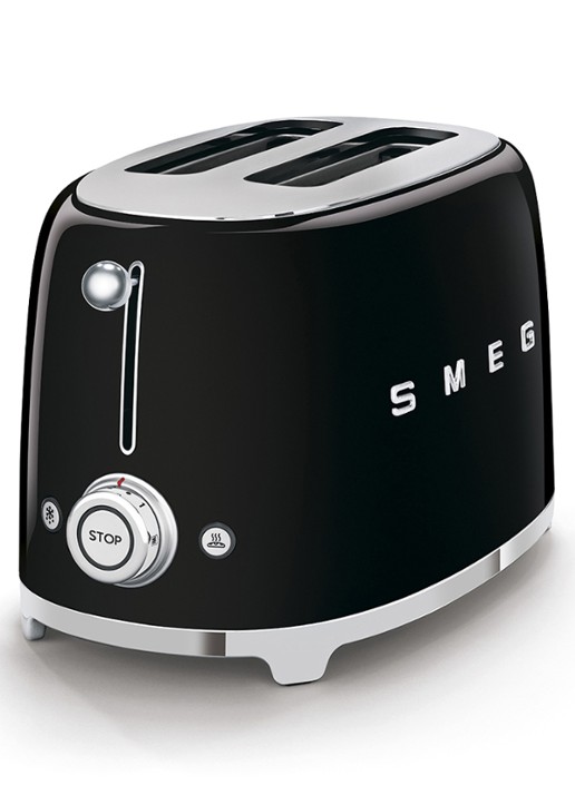 SMEG 50's Style broodrooster 2-slots TSF01BLEU - voorkant 2 zwart
