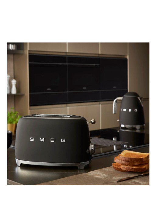 SMEG 50's Style broodrooster 2-slots TSF01BLMEU - voorkant 6 mat zwart