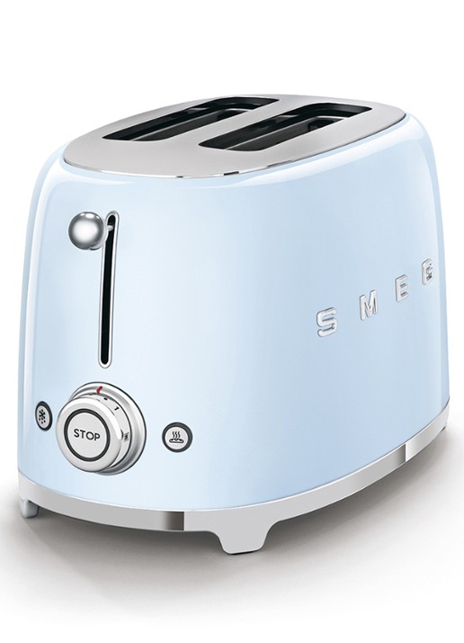 SMEG 50's Style broodrooster 2-slots TSF01PBEU - voorkant 4 pastelblauw