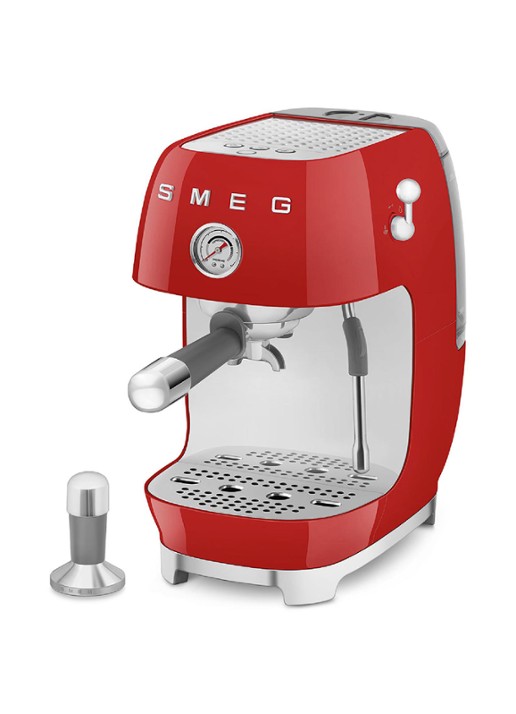 SMEG 50's Style handmatige espressomachine ECF03 - voorkant 3 rood