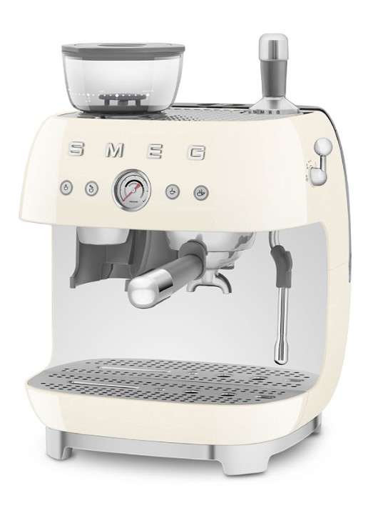 SMEG 50's Style handmatige espressomachine EGF03CREU - voorkant 4 crème