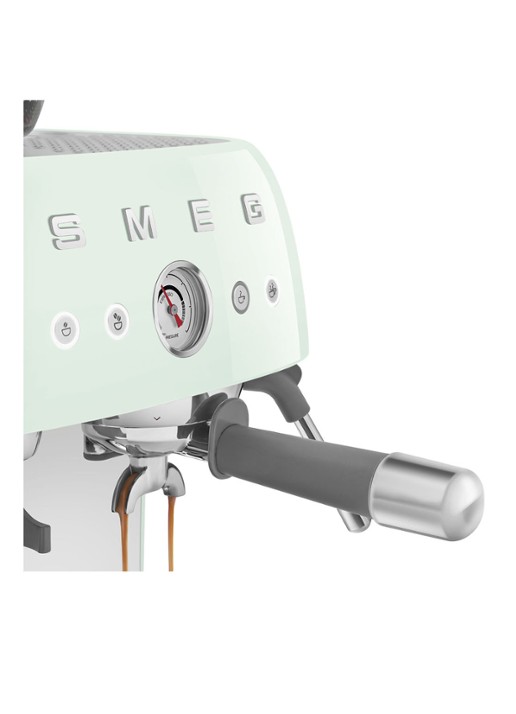 SMEG 50's Style handmatige espressomachine EGF03PGEU - detail watergroen
