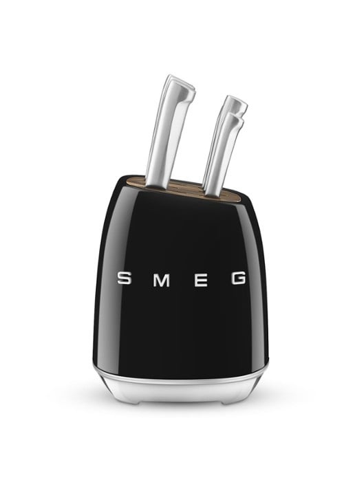 SMEG 50's Style messenblok met messenset 6-delig - voorkant zwart