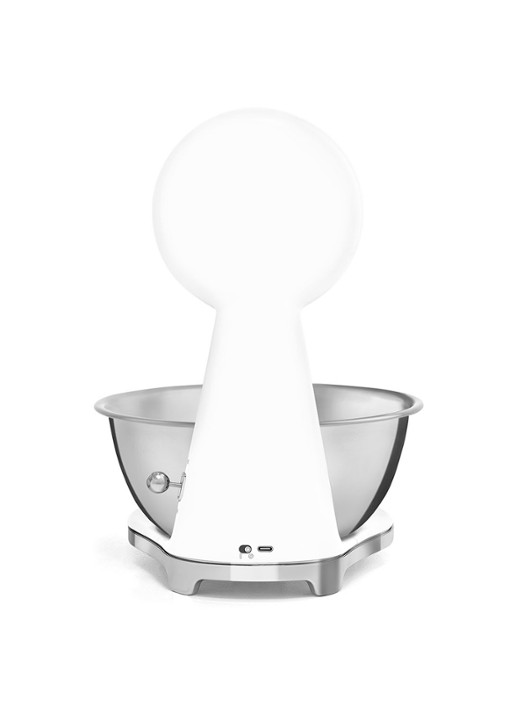 SMEG Digitale analoog keukenweegschaal - achterkant pastelblauw