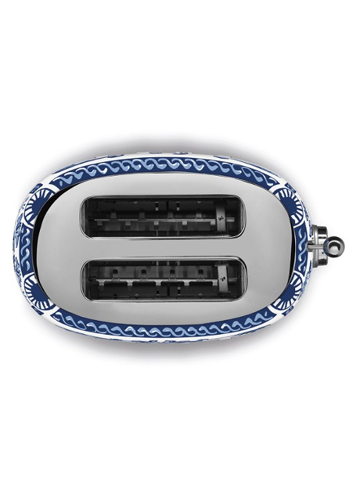 SMEG Dolce & Gabbana Blu Mediterraneo broodrooster TSF01DGBEU - achterkant blu mediterraneo
