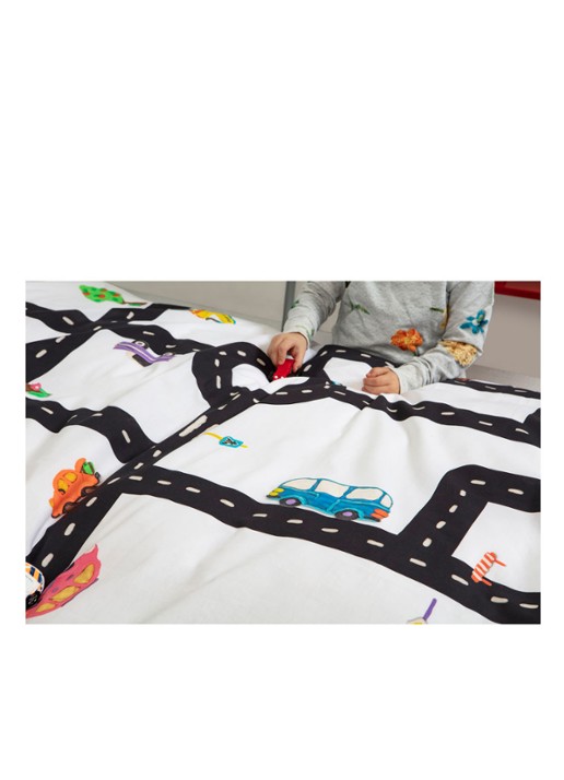 Snurk Clay Traffic katoenen dekbedovertrekset 160TC  - inclusief kussenslopen - detail 5 wit