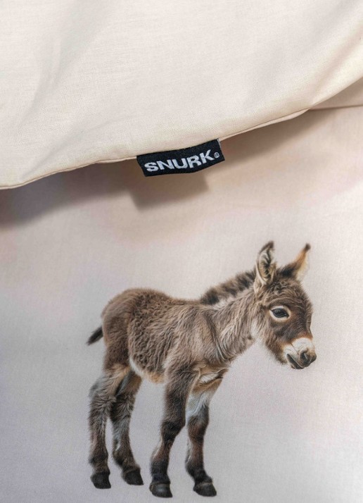 Snurk Donkey dekbedovertrekset van katoen 160 TC - inclusief kussenslopen - detail 3 beige
