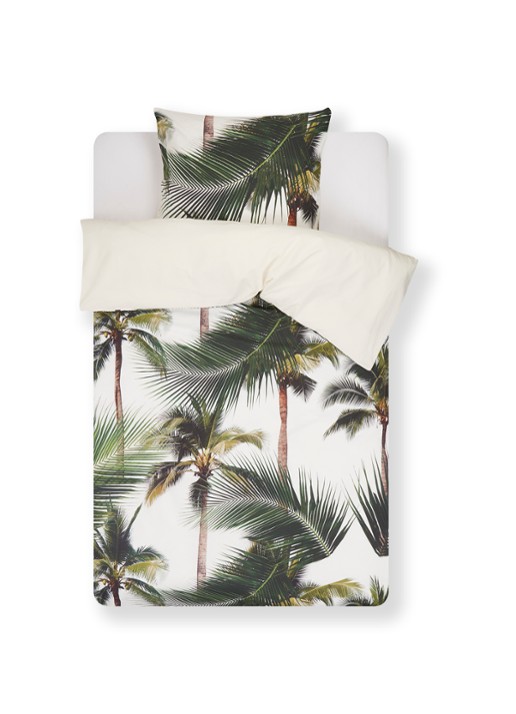 Snurk Palm Beach  katoenen dekbedovertrekset 160TC - inclusief kussenslopen - voorkant wit