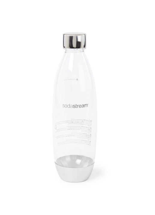 SodaStream Metal Fuse Bottle vulfles voor bruiswater 1 liter - voorkant zilver