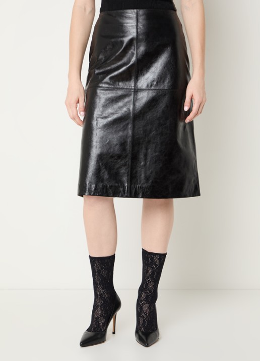 Soeur Gwen midi rok van lamsleer