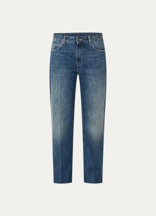 Soeur Jerry mid waist straight leg jeans met donkere wassing - voorkant 4 indigo