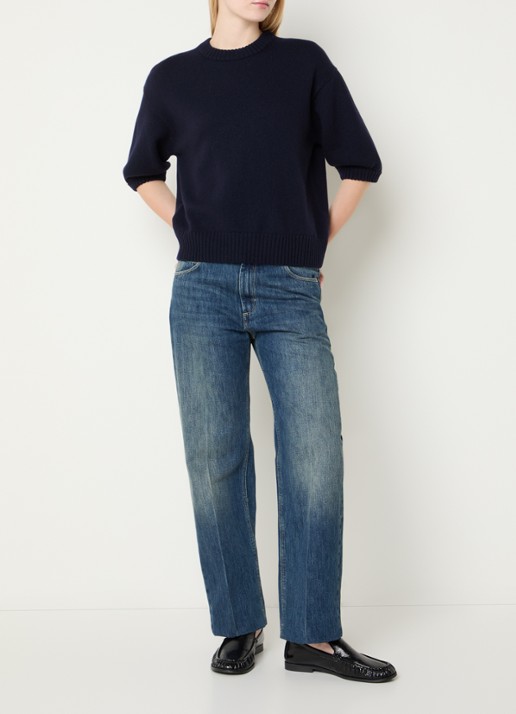 Soeur Jerry mid waist straight leg jeans met donkere wassing - voorkant 5 indigo