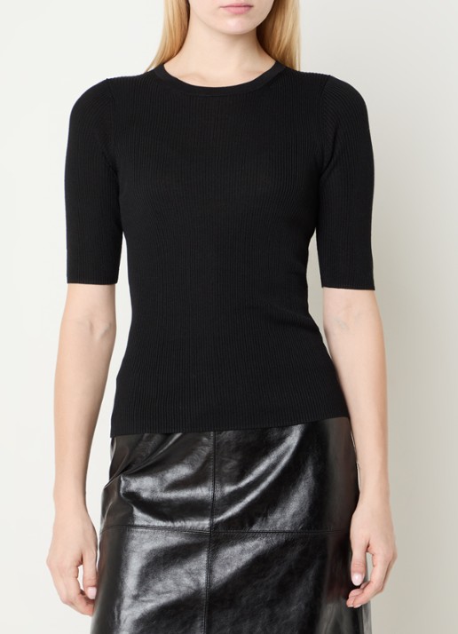 Soeur Karina ribgebreide top in zijdeblend