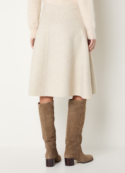 Soeur Kellya A-lijn midi rok in wolblend - achterkant 2 creme