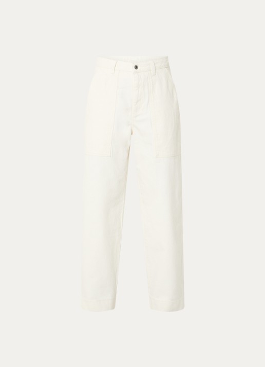 Soeur Kurt high waist loose fit jeans met gekleurde wassing - voorkant 2 ivoor