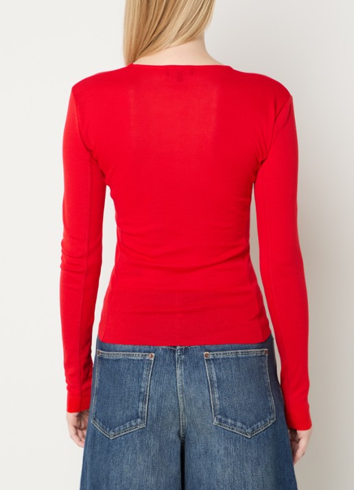 Soeur Lester longsleeve met siernaad - achterkant 2 rood