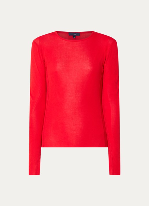Soeur Lester longsleeve met siernaad - voorkant 3 rood