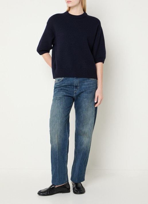 Soeur Lise fijngebreide trui in merino wolblend - voorkant 4 donkerblauw