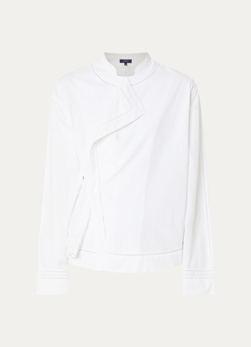 Soeur Lorraine blouse met opstaande kraag - voorkant 2 wit