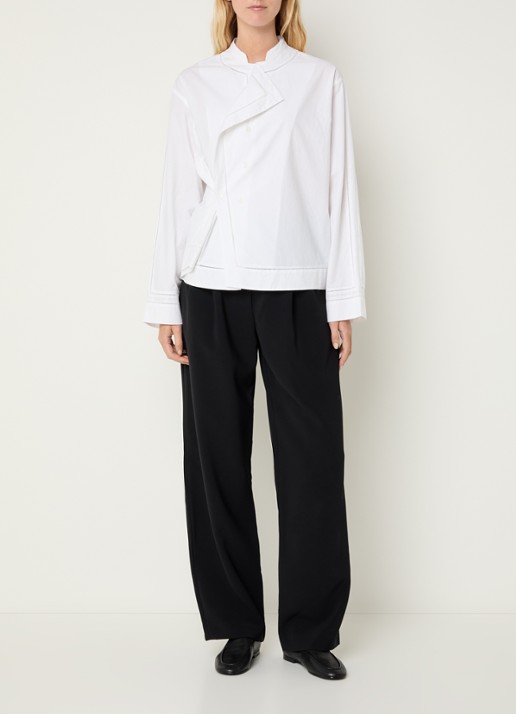 Soeur Lorraine blouse met opstaande kraag - voorkant 3 wit