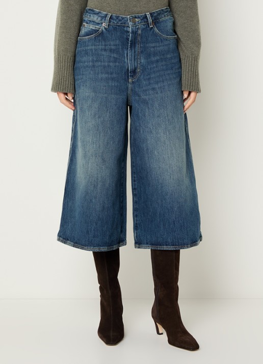 Soeur Lyse high waist wide fit korte broek van denim  - detail jeans