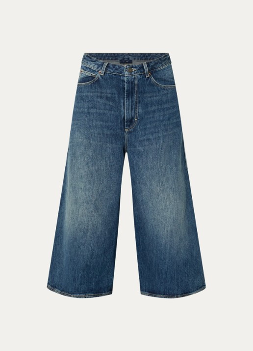 Soeur Lyse high waist wide fit korte broek van denim  - voorkant 3 jeans