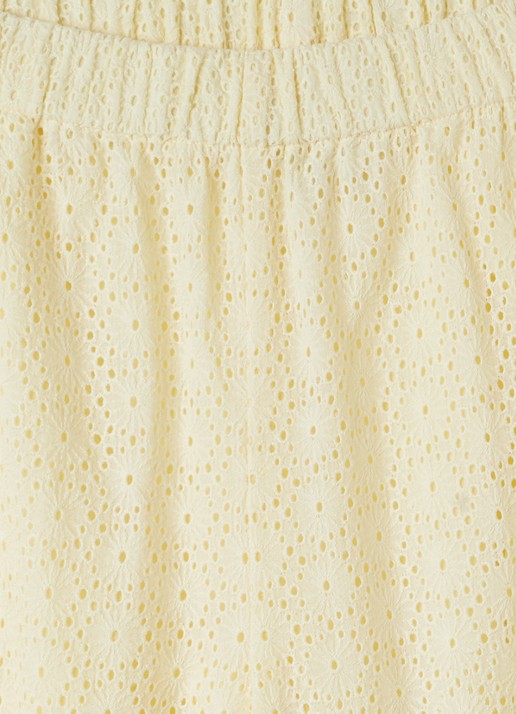 Sofie Schnoor Abigail straight fit broek met borduring  - detail geel