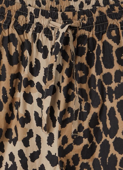 Sofie Schnoor Abigaile straight fit broek met panterprint  - detail bruin