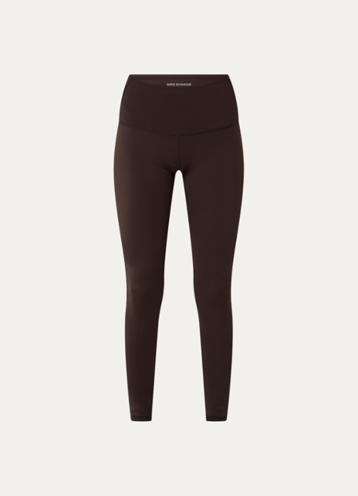 Sofie Schnoor Adelaspo high waist trainingslegging met stretch - voorkant donkerbruin
