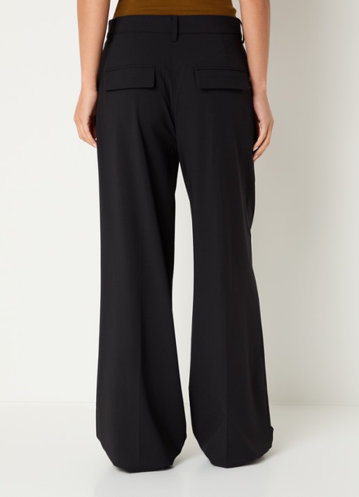Sofie Schnoor Alessandra high waist wide leg pantalon met steekzakken - achterkant 2 zwart