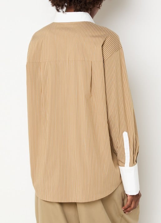 Sofie Schnoor Allisonsw oversized blouse met streepprint - achterkant 4 beige