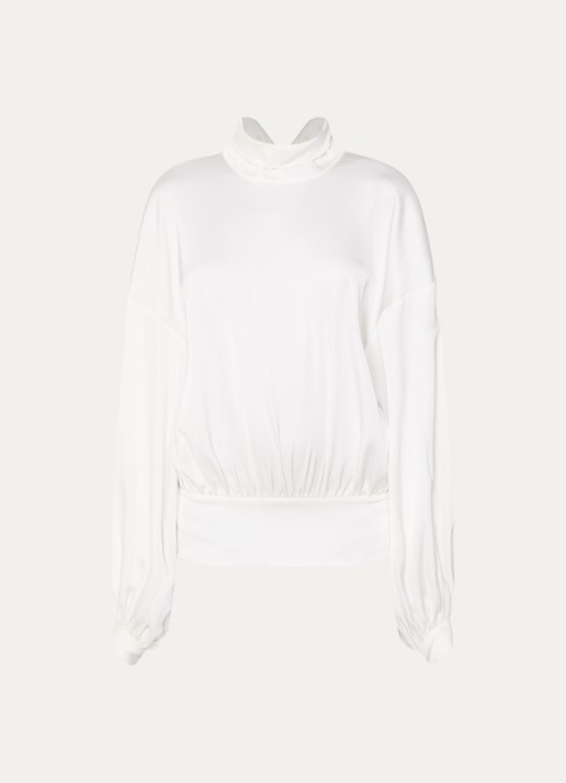 Sofie Schnoor Ambersw blouse met strikkraag - voorkant 3 gebroken wit