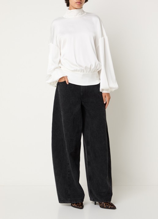 Sofie Schnoor Ambersw blouse met strikkraag - voorkant 4 gebroken wit