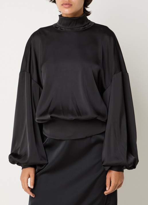 Sofie Schnoor Ambersw blouse met strikkraag - achterkant 4 zwart